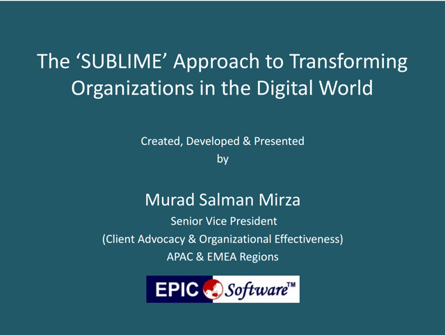 The 'SUBLIME' Approach to Transformating Organizations in the Digital World