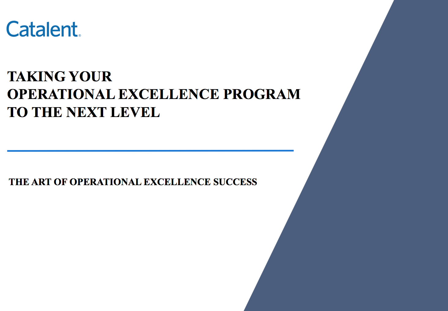 Taking your Operational Excellence Program to the Next Level