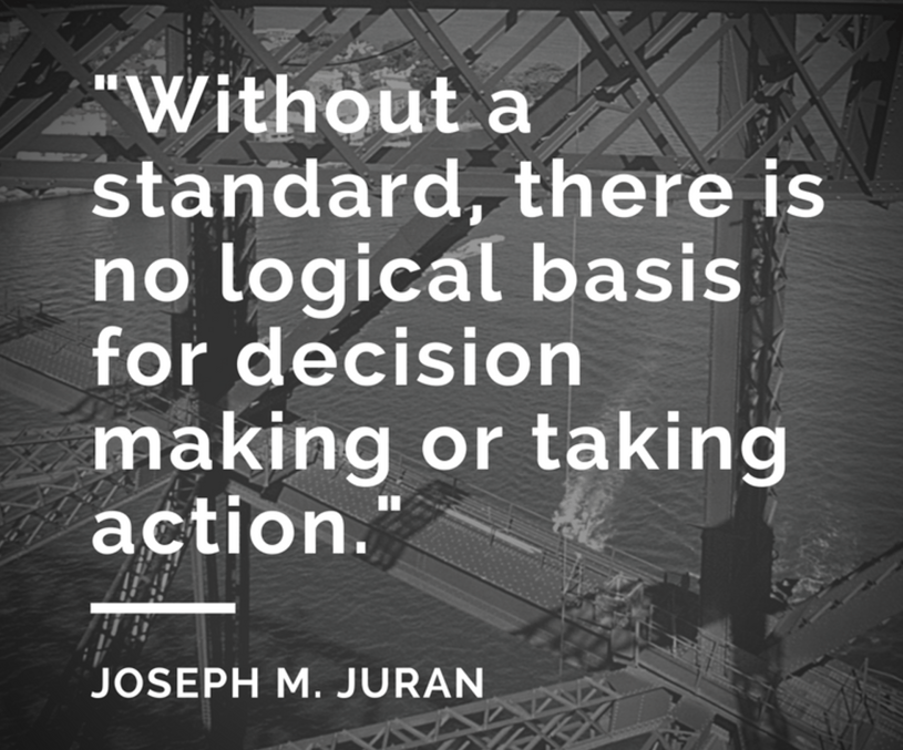 "Without a Standard, there is no logical basis for decision making or taking action"- Best Lean SIx Sigma Quotes